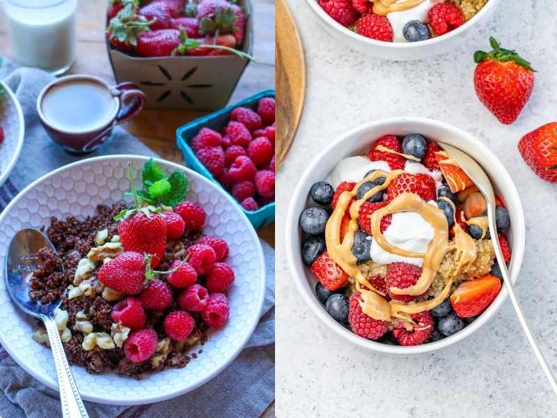 Quinoa Breakfast Bowl with Berries and Nuts