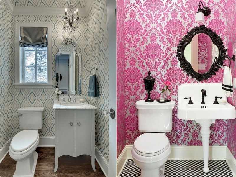 bold wallpaper for guest bathroom decor ideas