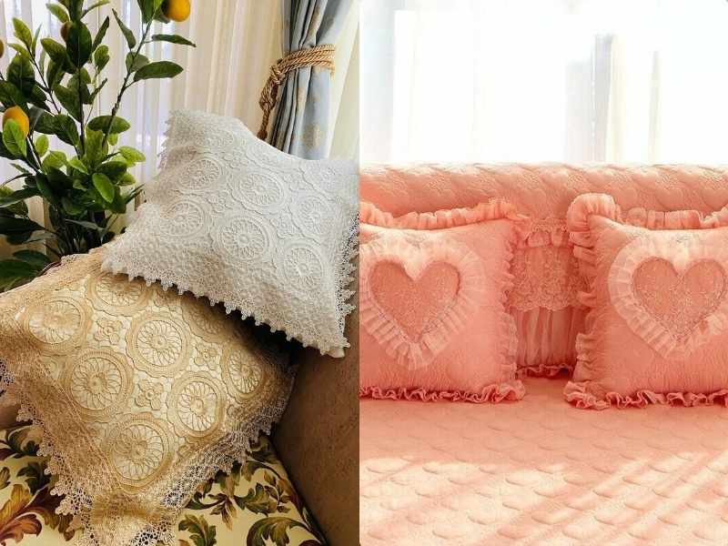 lace overlay for throw pillow ideas