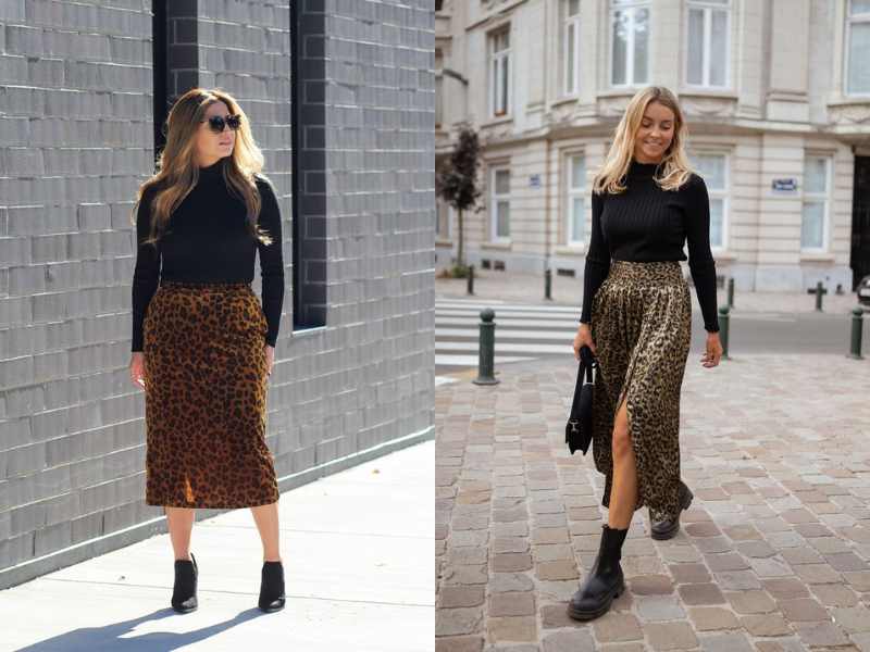 Animal Print Skirt & Sweater