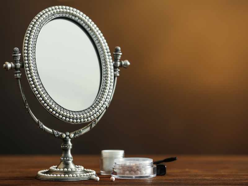 Antique Spoon Mirror in a living space