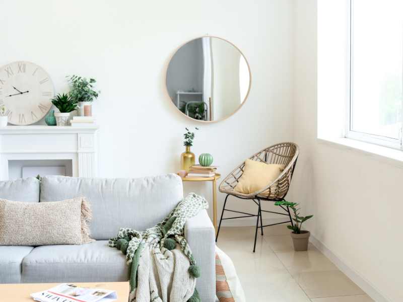 Branch Frame Mirror in a living space