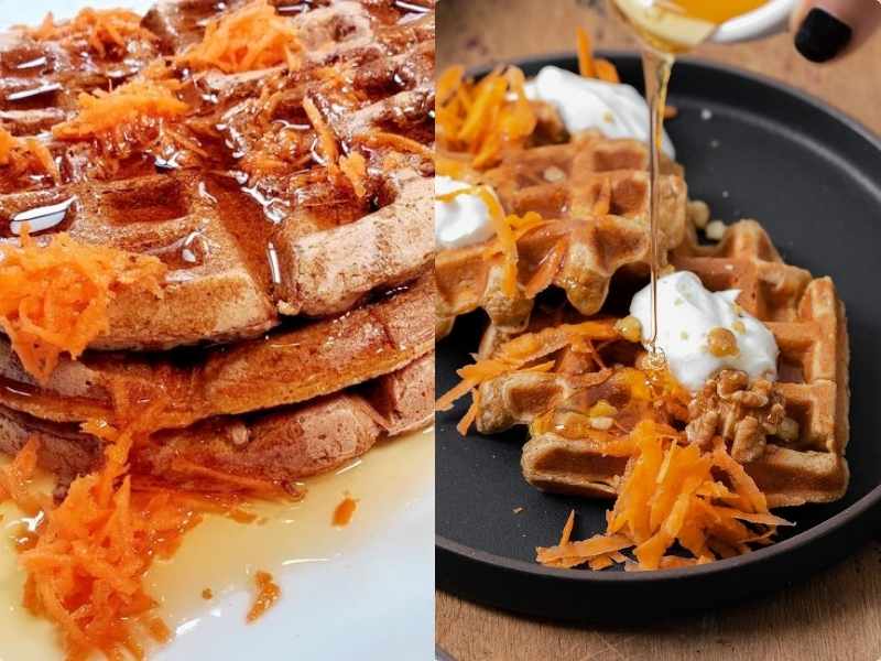 Carrot Cake Whole Grain Waffles