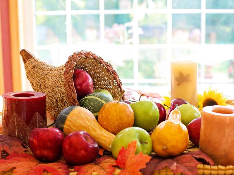 Cornucopia Display for thanksgiving decoration