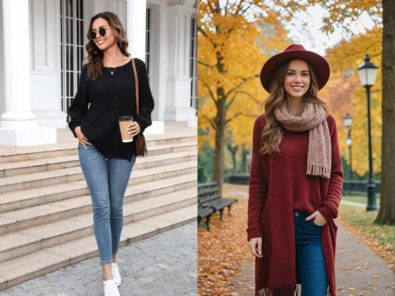 Cozy Knit Sweater & Jeans outfit