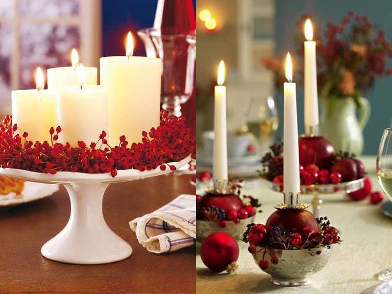 Cranberry Candle Holders for thanksgiving decoration