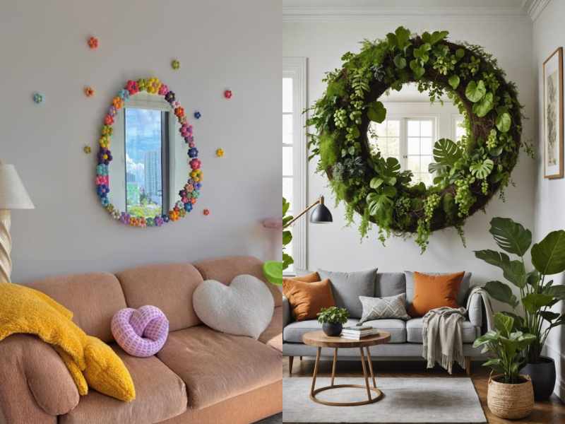 Flower Frame Mirror in a living space