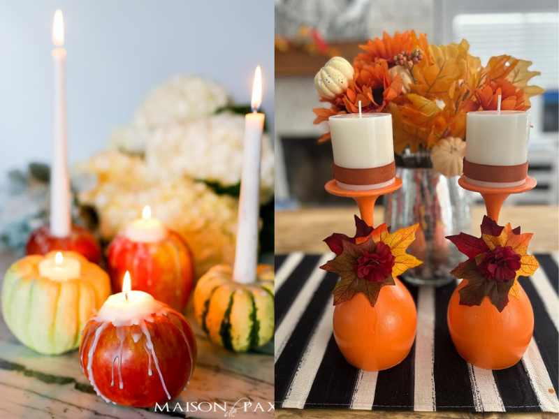 Gourd Candle Holders for thanksgiving decoration 