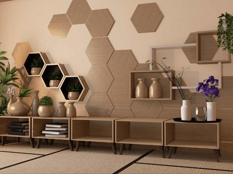 Hexagon Floating Shelves