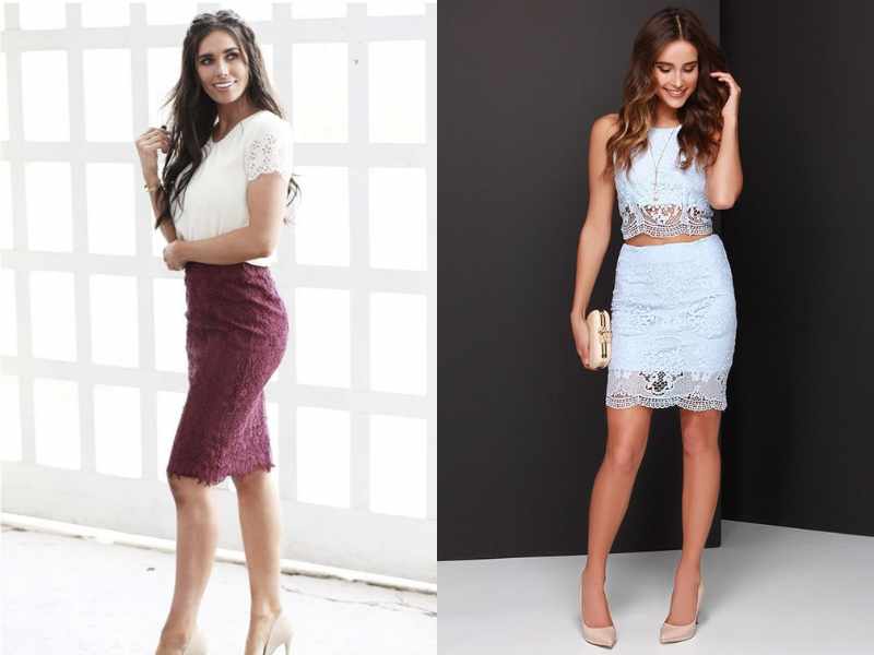 Lace Top & Pencil Skirt