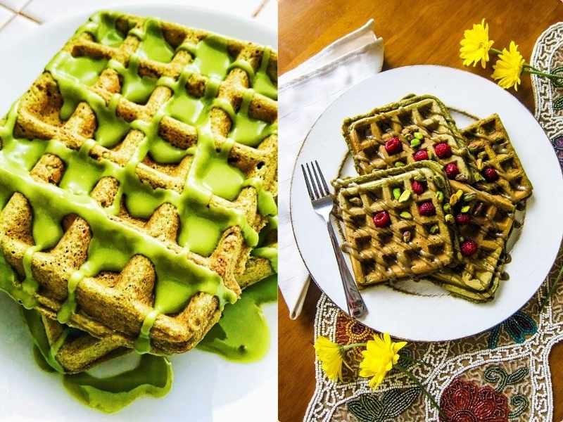 Matcha Whole Grain Waffles