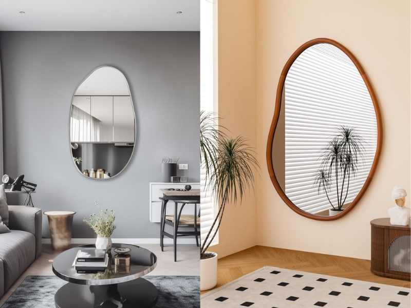 Pebble Frame Mirror in a living space