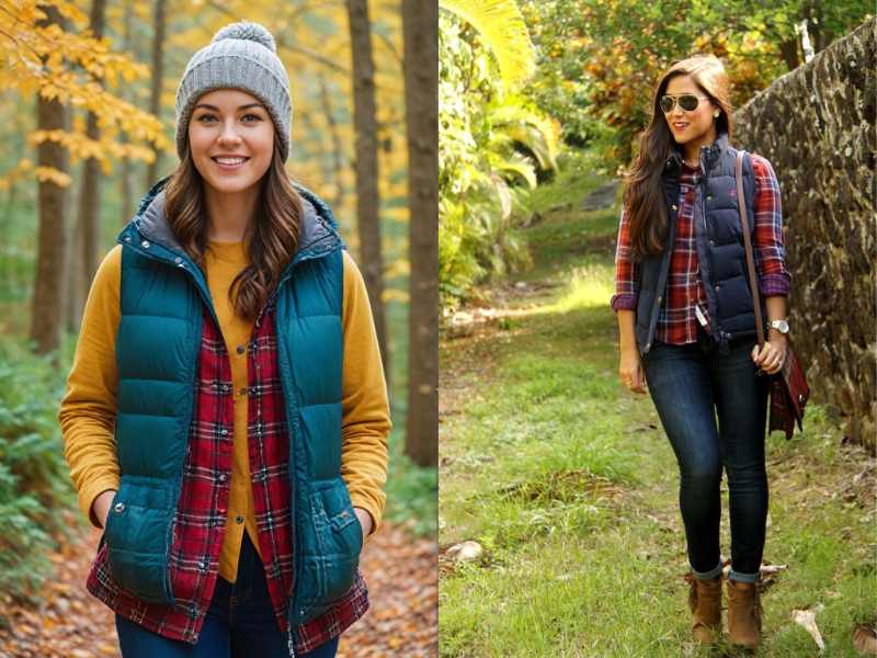 Puffer Vest & Flannel