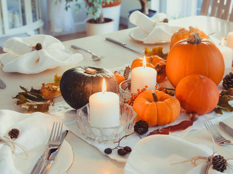 Pumpkin Candles for thanksgiving decoration 