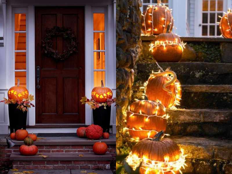 Pumpkin Lanterns for outdoor thanksgiving decoration