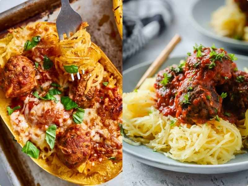 Spaghetti Squash with Meatballs