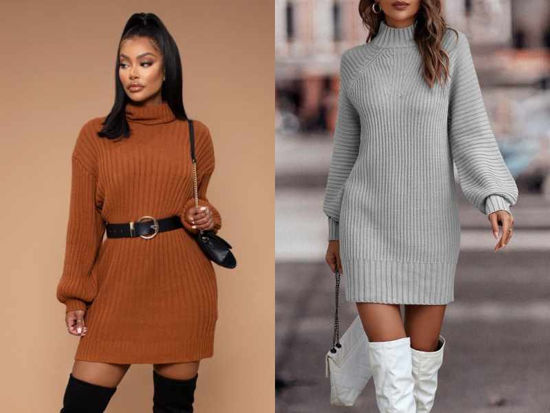 Turtleneck Sweater Dress