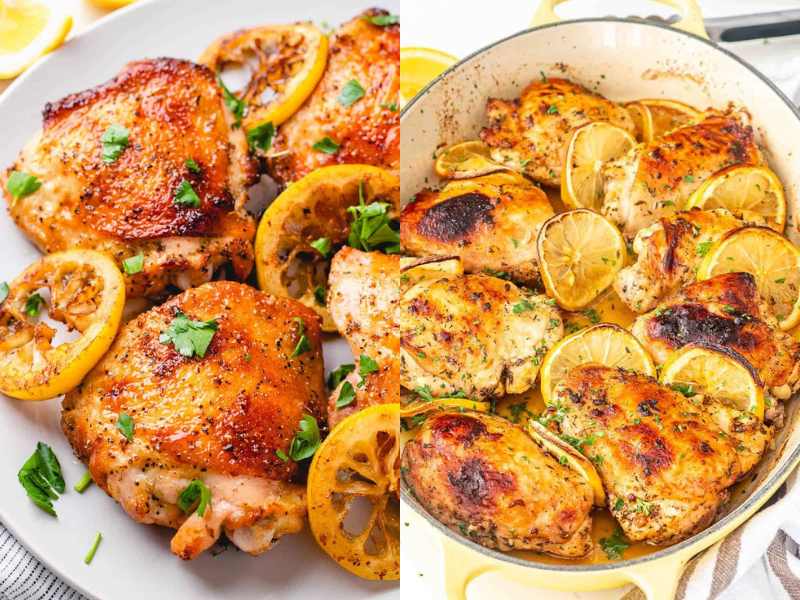 Baked Lemon Herb Chicken Thighs