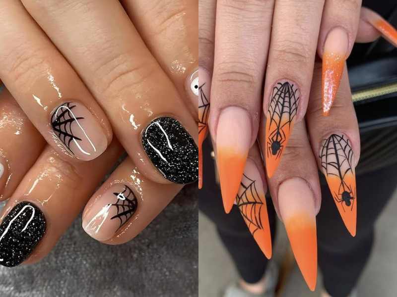 Black Glitter Spiders