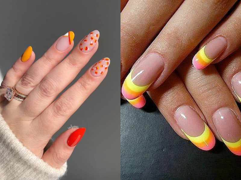 Candy Corn French Tips