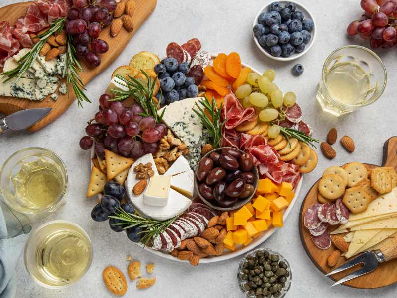 Cheese and Charcuterie Board for new year's eve appetizers