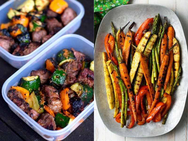 Grilled Steak with Roasted Veggies