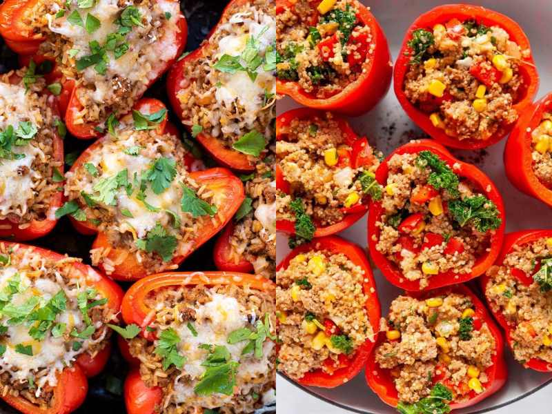 Ground Turkey Stuffed Bell Peppers