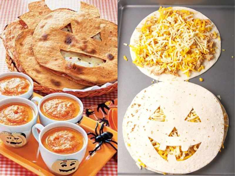 Jack-o'-Lantern Quesadillas