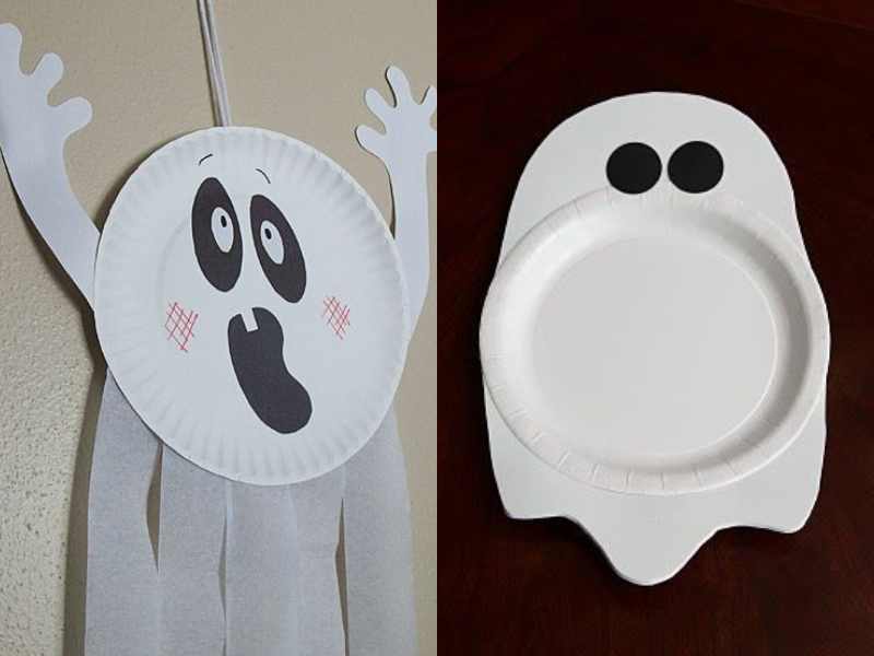 Paper Plate Ghosts Halloween craft