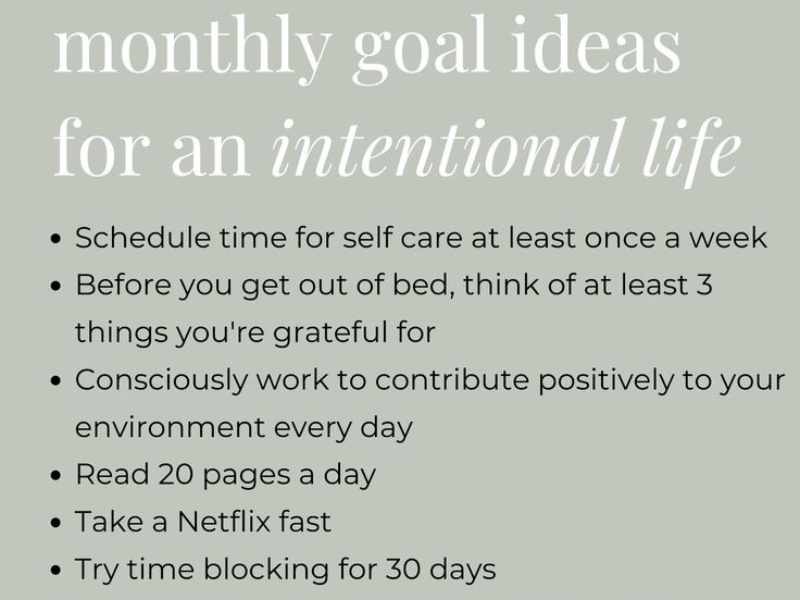 Set Monthly Goals