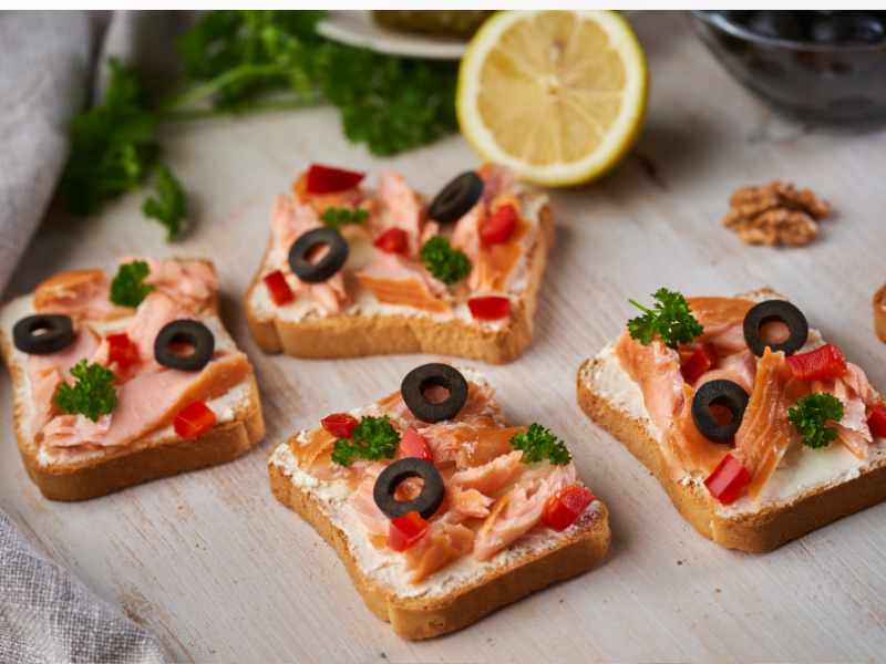 Smoked Salmon Crostini for new year's eve appetizers