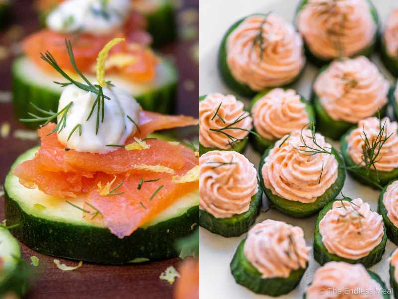 Smoked Salmon on Cucumber Rounds