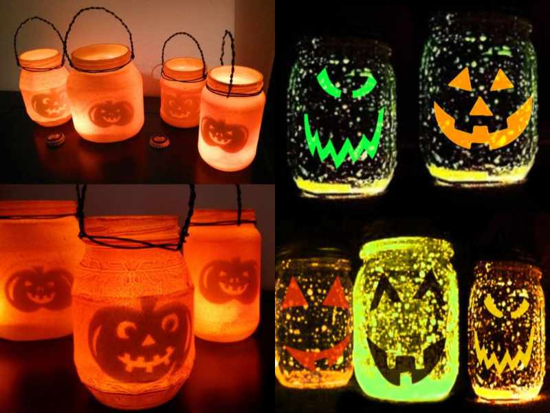 Spooky Mason Jar Lanterns