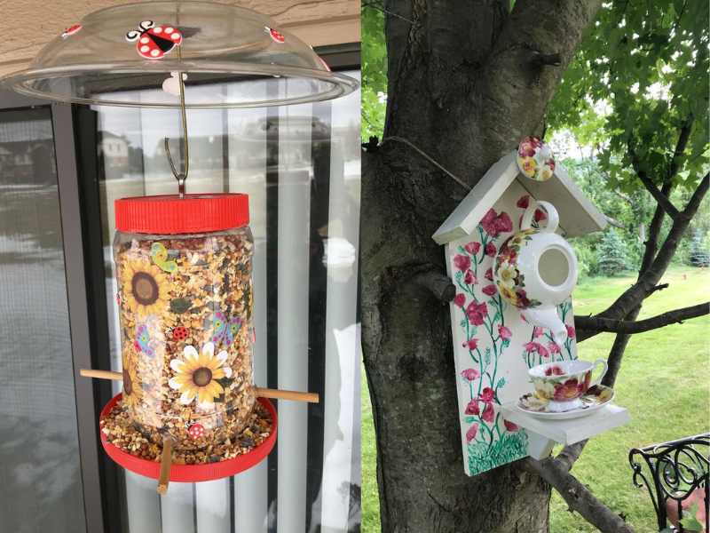 Bird Feeders from Recycled Items