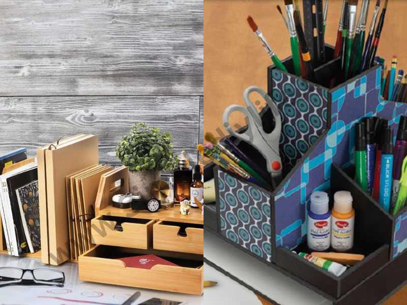 Desk Organizer from Recycled Materials