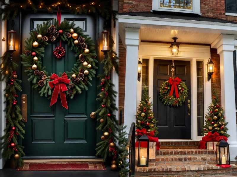 Festive Front Door Wreath