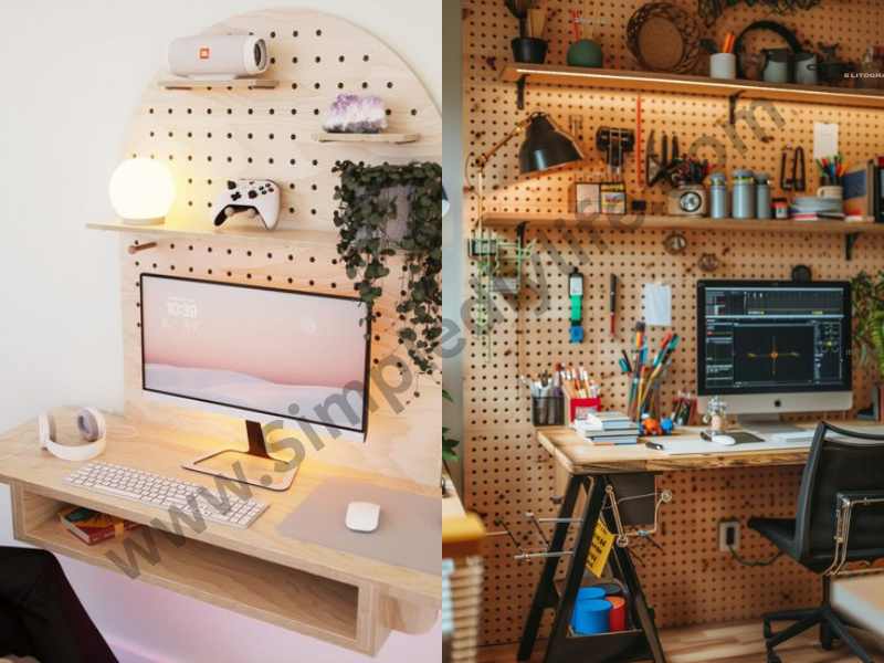 Floating Desk with Pegboard