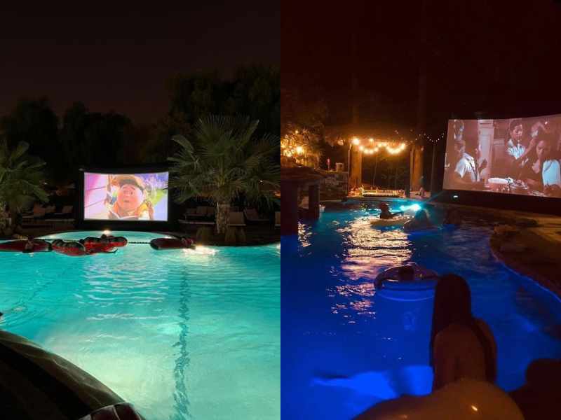 Floating Screen by the Pool