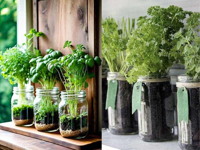 Mason Jar Herb Garden