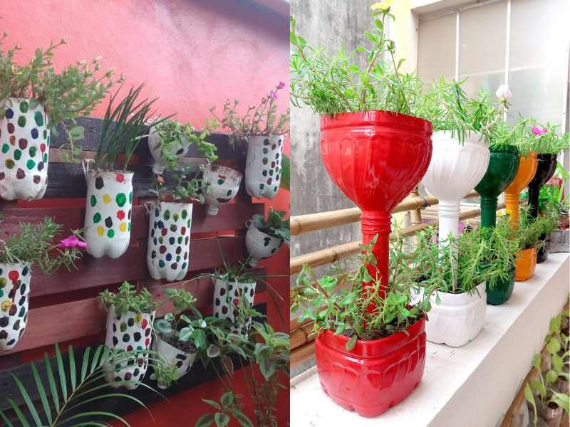 Recycled Plastic Bottle Planters