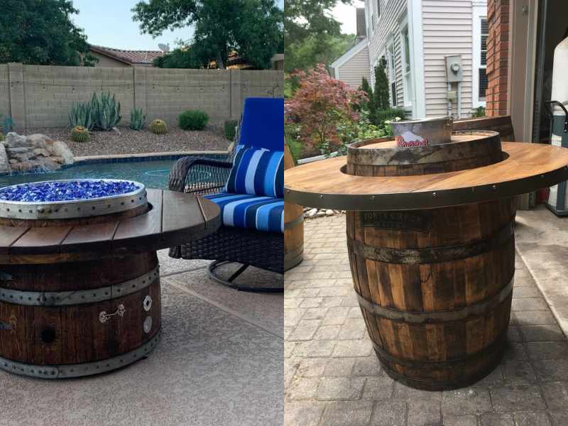 Repurposed Wine Barrel Table