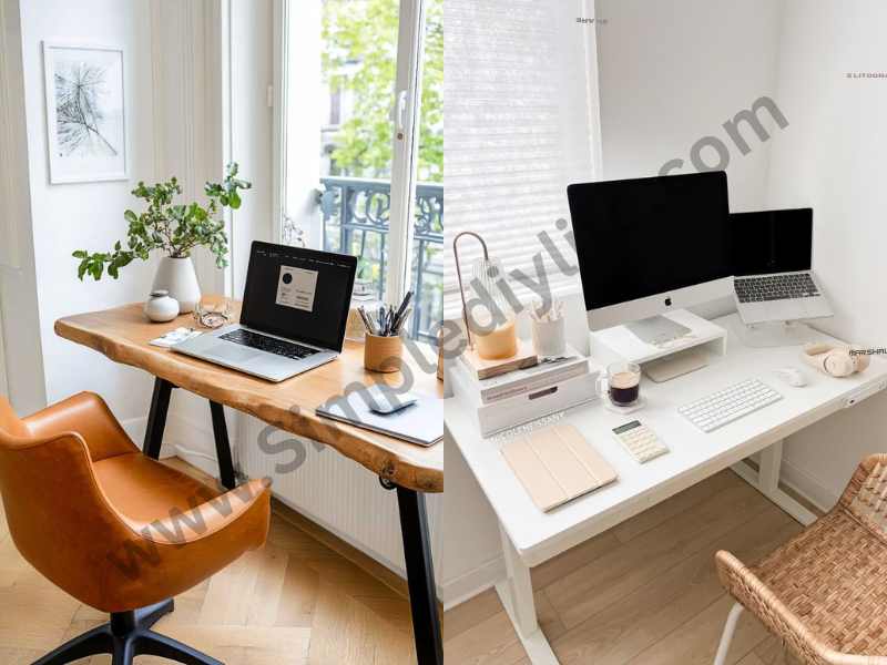 modern home office setup for small space. 