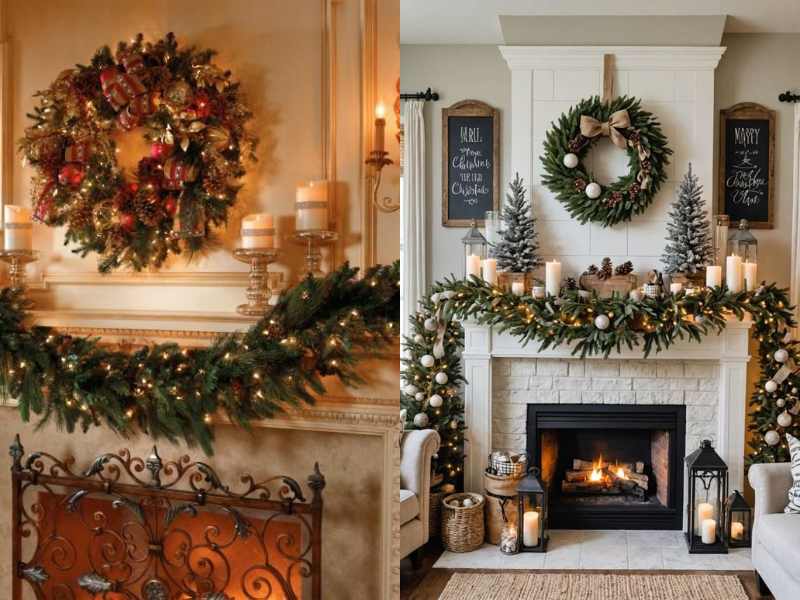 Berry and Pine Garland Christmas centrepiece ideas