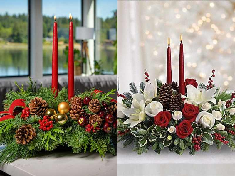 Classic Red and Green Floral Arrangement