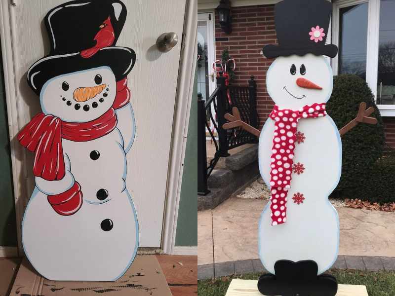 DIY Wooden Snowmen