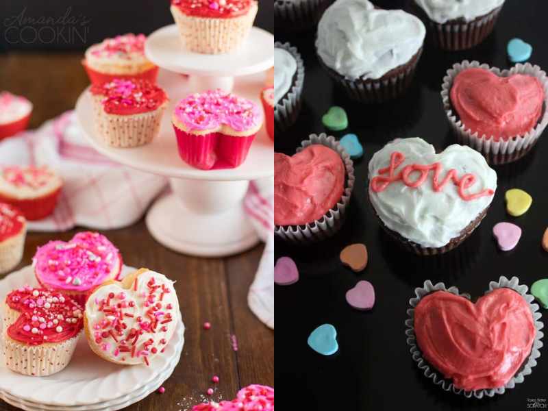 Marble Heart Cupcakes