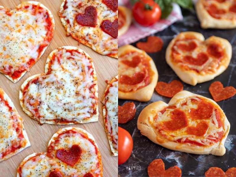 Mini Heart Pizzas