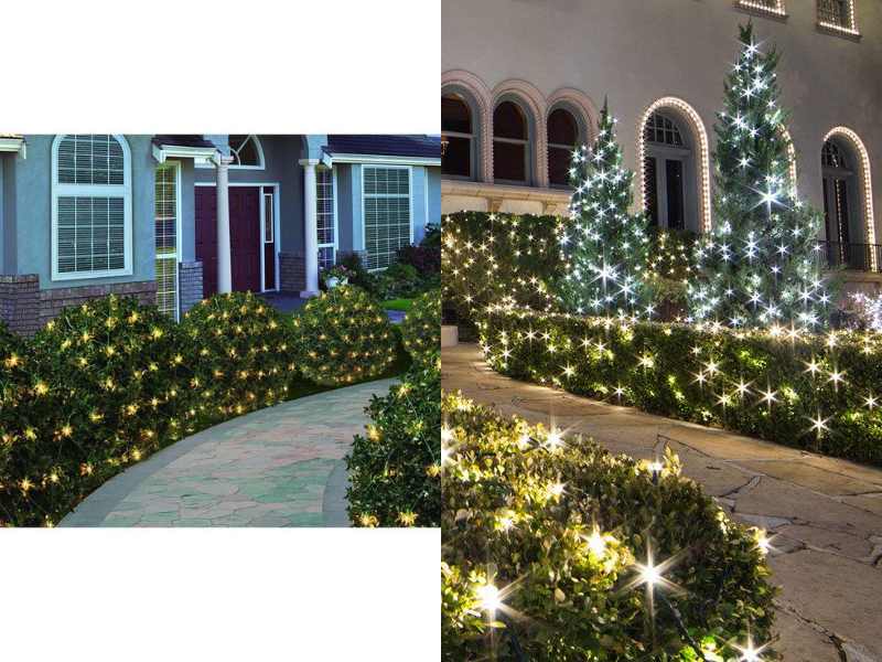 Net Lights for Shrubs in LED outdoor Christmas lighting