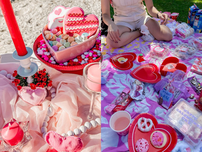 Park Picnic with Heart-Shaped Treats