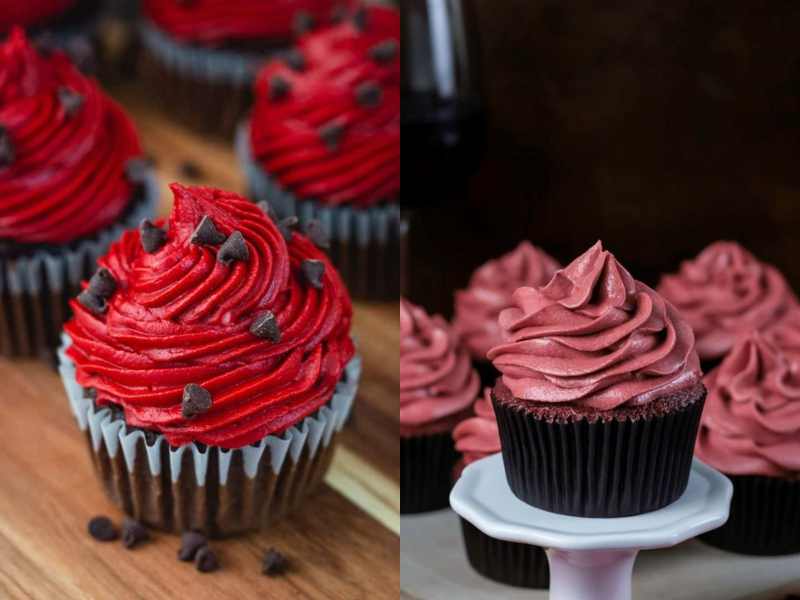 Romantic Red Wine Chocolate Cupcakes for Valentine's Day cupcakes ideas